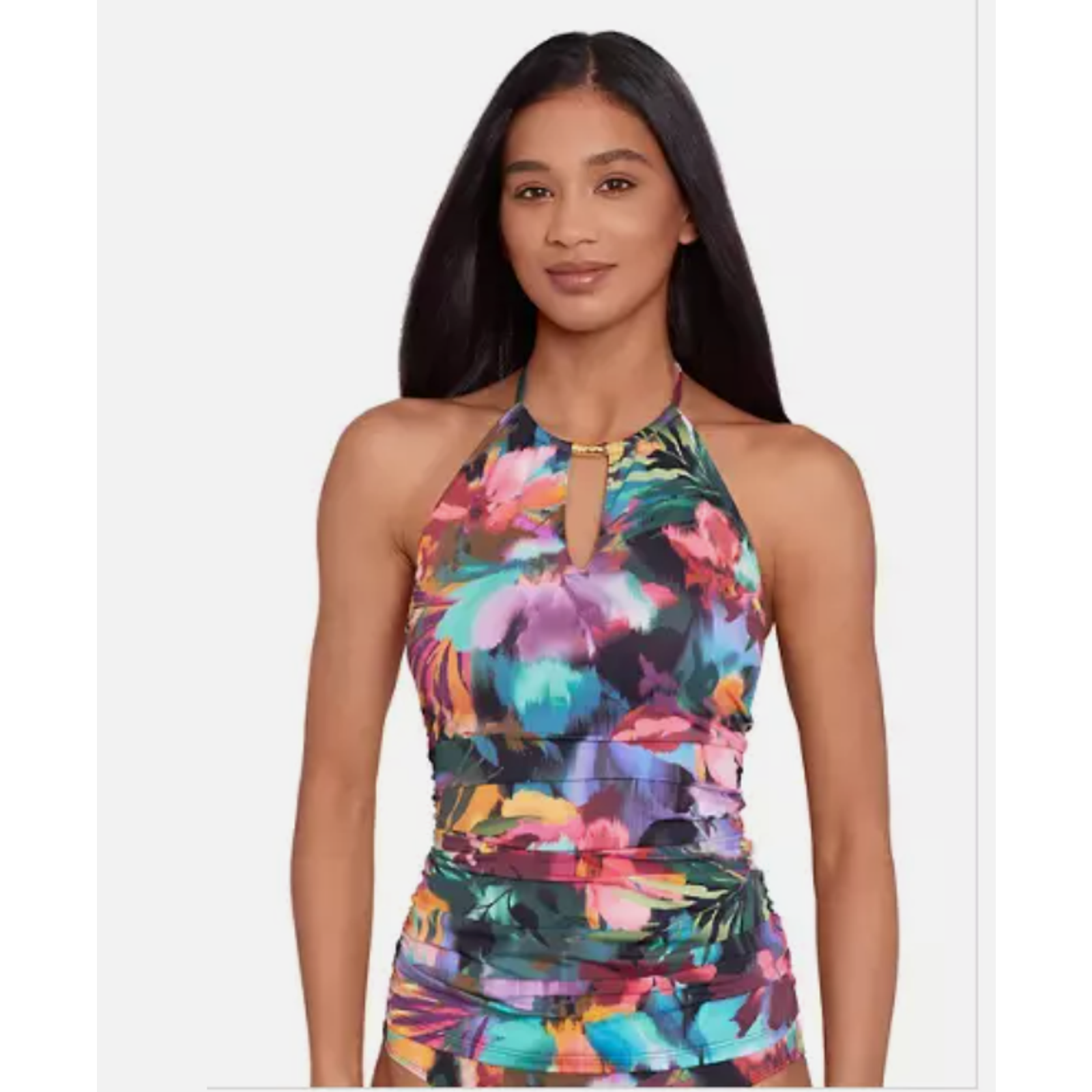 Lauren Ralph Lauren Womens Embellished Floral Tankini Swim Top Size 18w 12704